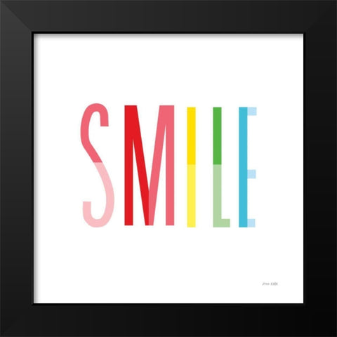 Smile Black Modern Wood Framed Art Print by Kelle, Ann