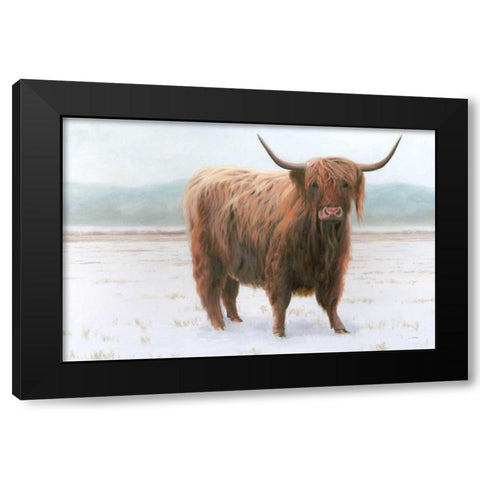 King of the Highland Fields Black Modern Wood Framed Art Print with Double Matting by Wiens, James