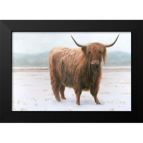 King of the Highland Fields Black Modern Wood Framed Art Print by Wiens, James