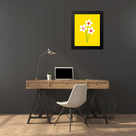 Daisies II Black Modern Wood Framed Art Print by Kelle, Ann