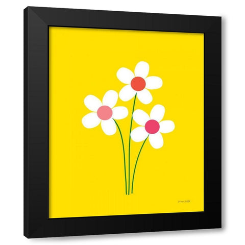 Daisies II Black Modern Wood Framed Art Print by Kelle, Ann