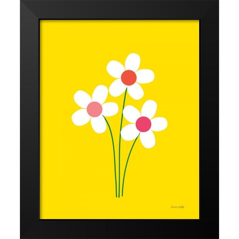 Daisies II Black Modern Wood Framed Art Print by Kelle, Ann