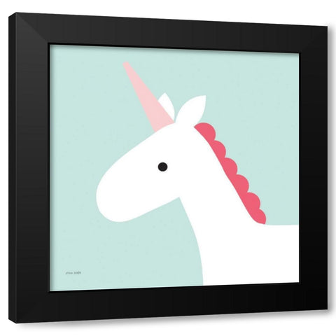 Unicorn Black Modern Wood Framed Art Print by Kelle, Ann