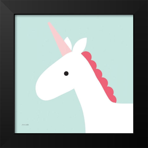 Unicorn Black Modern Wood Framed Art Print by Kelle, Ann