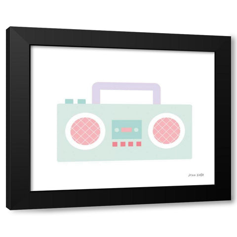 Boombox Black Modern Wood Framed Art Print with Double Matting by Kelle, Ann
