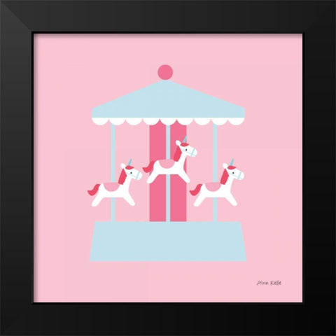 Merry Go Round Black Modern Wood Framed Art Print by Kelle, Ann