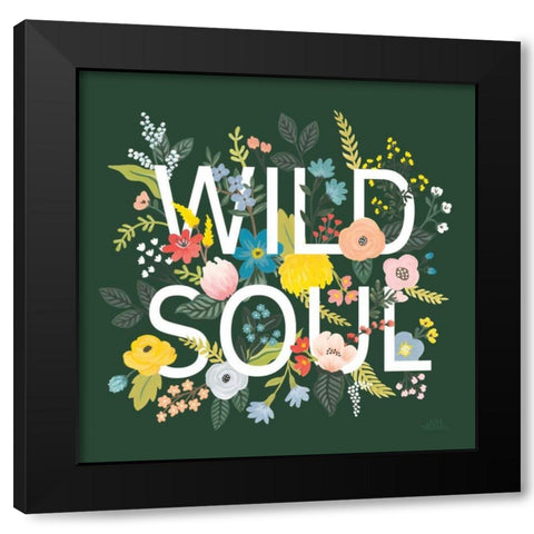 Wild Garden I Green Black Modern Wood Framed Art Print by Marshall, Laura