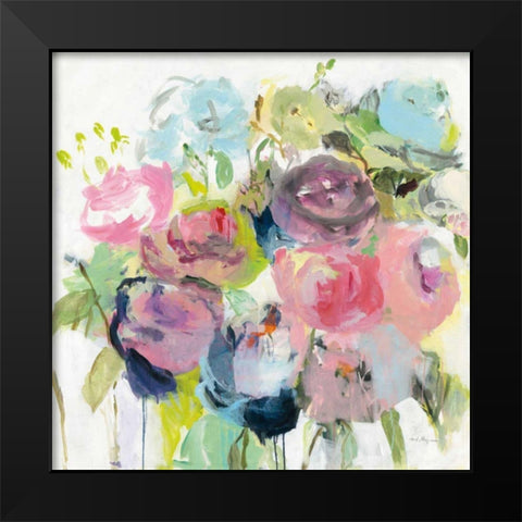 Bright Summer Peonies Black Modern Wood Framed Art Print by Hageman, Marilyn