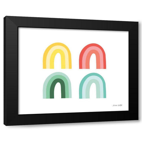 Rainbow Colors I Black Modern Wood Framed Art Print with Double Matting by Kelle, Ann