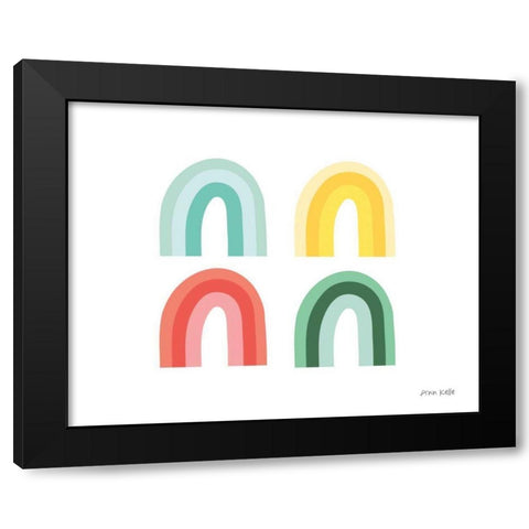 Rainbow Colors II Black Modern Wood Framed Art Print with Double Matting by Kelle, Ann