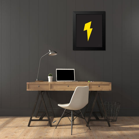 Lightning Black Modern Wood Framed Art Print by Kelle, Ann