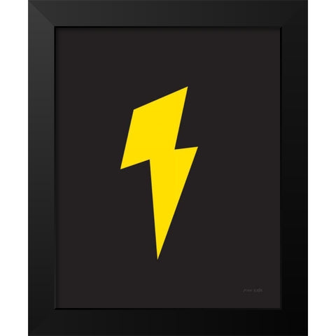Lightning Black Modern Wood Framed Art Print by Kelle, Ann