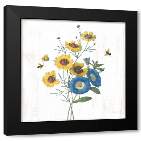 White Barn Flowers VIII Sq Black Modern Wood Framed Art Print with Double Matting by Schlabach, Sue