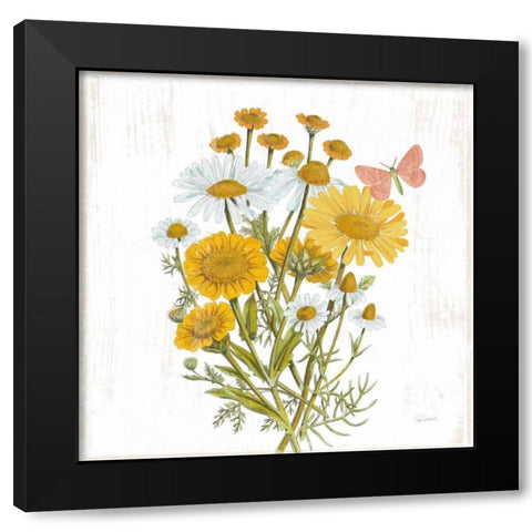 White Barn Flowers X Sq Black Modern Wood Framed Art Print with Double Matting by Schlabach, Sue