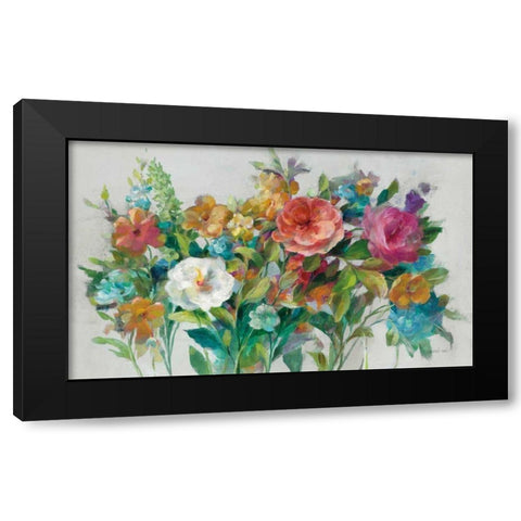 Country Florals Neutral Black Modern Wood Framed Art Print with Double Matting by Nai, Danhui