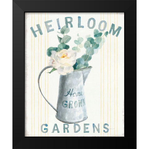 Floursack Home V Black Modern Wood Framed Art Print by Nai, Danhui