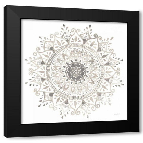 Mandala Delight I Neutral Black Modern Wood Framed Art Print with Double Matting by Nai, Danhui