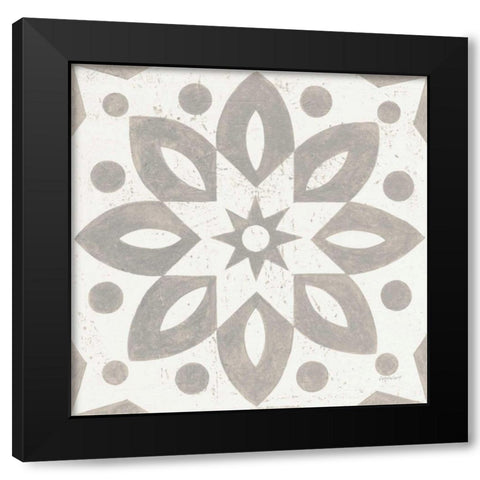 Winter Caravan Tile I Black Modern Wood Framed Art Print with Double Matting by Lovell, Kathrine