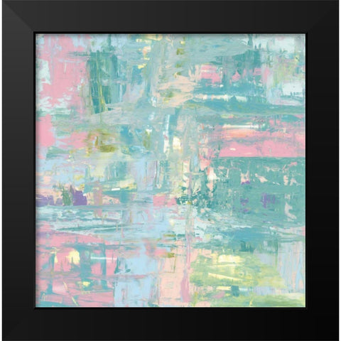 Islands Abstract II Pastel Black Modern Wood Framed Art Print by Rhue, Piper