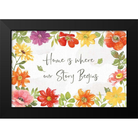 Farmhouse Floral I Black Modern Wood Framed Art Print by Grove, Beth