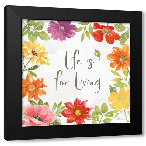 Farmhouse Floral II Black Modern Wood Framed Art Print with Double Matting by Grove, Beth