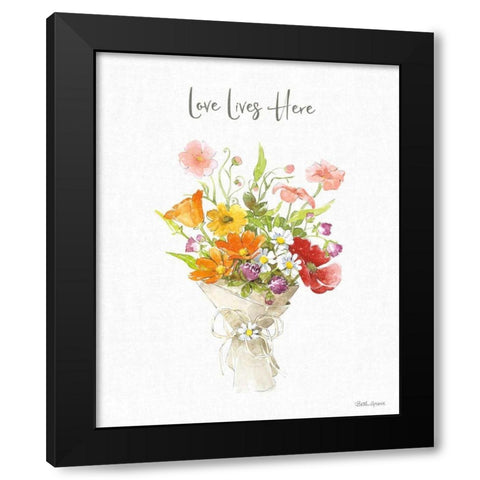 Farmhouse Floral V Black Modern Wood Framed Art Print by Grove, Beth