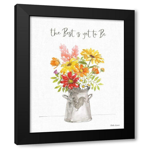 Farmhouse Floral VI Black Modern Wood Framed Art Print with Double Matting by Grove, Beth