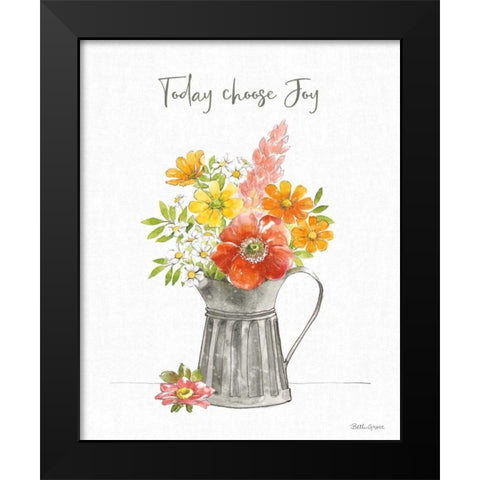 Farmhouse Floral VII Black Modern Wood Framed Art Print by Grove, Beth