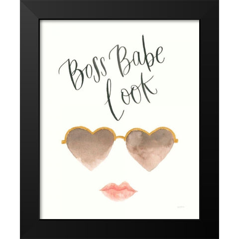 Boss Babe II Black Modern Wood Framed Art Print by Jackson, Jenaya