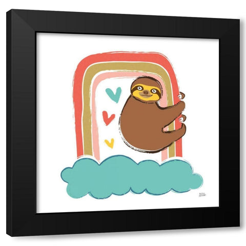 Colorful Sloth I Black Modern Wood Framed Art Print by Averinos, Melissa