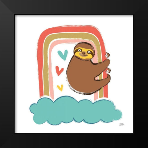 Colorful Sloth I Black Modern Wood Framed Art Print by Averinos, Melissa