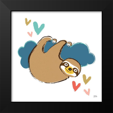 Colorful Sloth II Black Modern Wood Framed Art Print by Averinos, Melissa