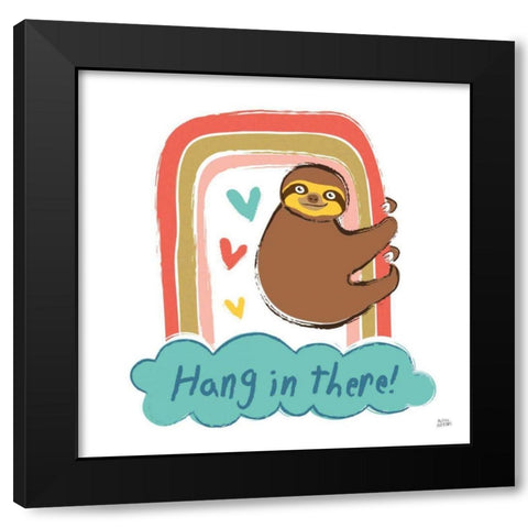 Colorful Sloth I v2 Black Modern Wood Framed Art Print with Double Matting by Averinos, Melissa