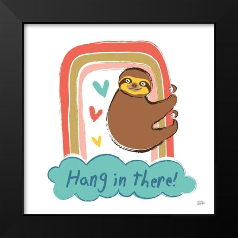 Colorful Sloth I v2 Black Modern Wood Framed Art Print by Averinos, Melissa