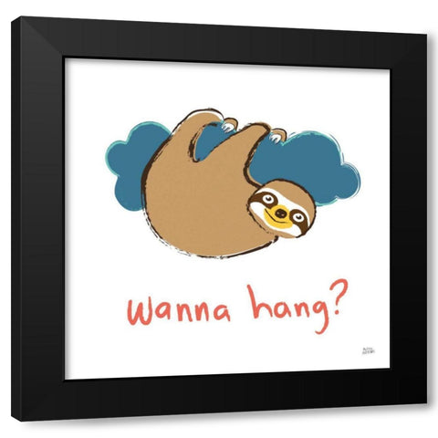 Colorful Sloth II v2 Black Modern Wood Framed Art Print with Double Matting by Averinos, Melissa