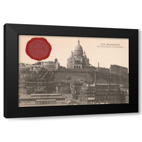 Montmartre Black Modern Wood Framed Art Print by Wild Apple Portfolio