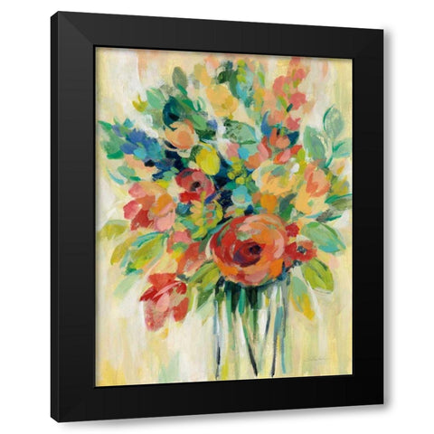 Earthy Colors Bouquet I Black Modern Wood Framed Art Print by Vassileva, Silvia