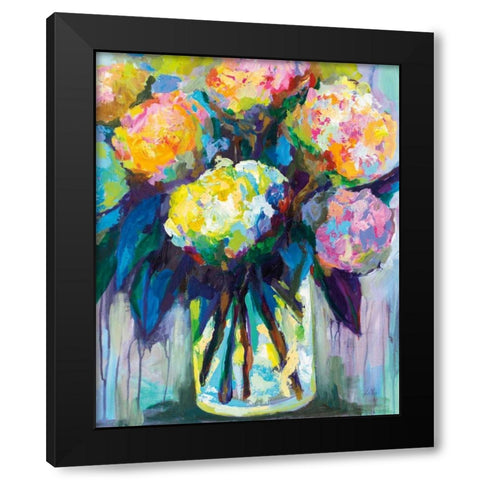 Full of Hydrangeas Black Modern Wood Framed Art Print by Vertentes, Jeanette