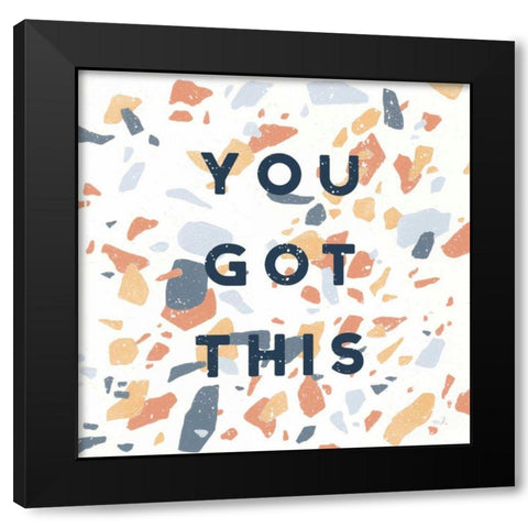 Terrazzo Inspiration II You Retro Black Modern Wood Framed Art Print with Double Matting by Hershey, Moira