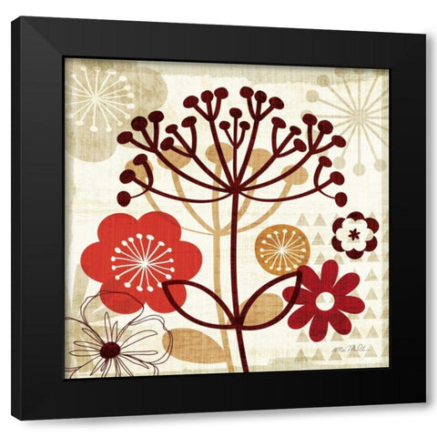 Floral Pop II Black Modern Wood Framed Art Print with Double Matting by Mullan, Michael