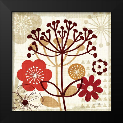 Floral Pop II Black Modern Wood Framed Art Print by Mullan, Michael