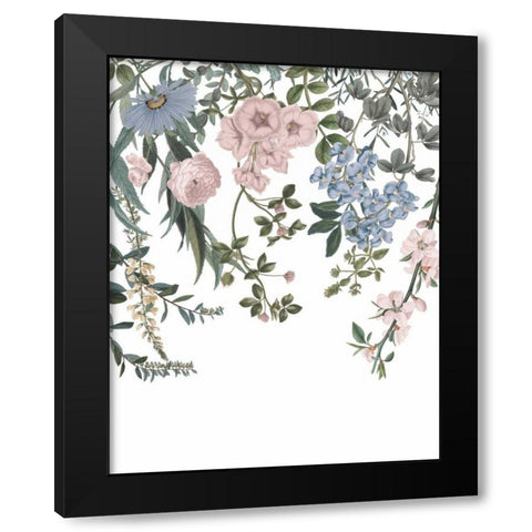Hanging Floral I Black Modern Wood Framed Art Print by Wild Apple Portfolio