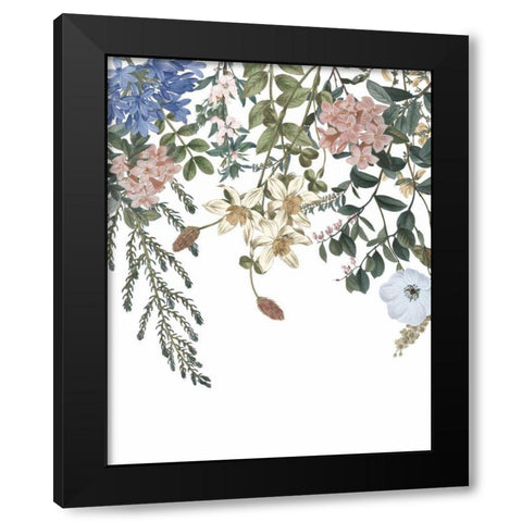 Hanging Floral II Black Modern Wood Framed Art Print by Wild Apple Portfolio