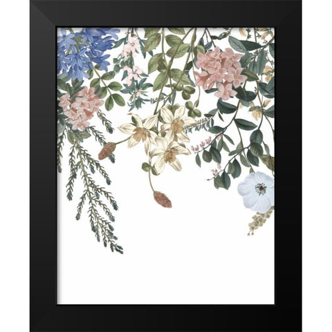 Hanging Floral II Black Modern Wood Framed Art Print by Wild Apple Portfolio
