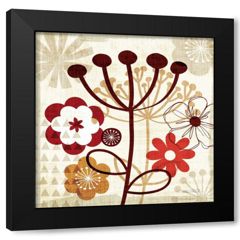 Floral Pop III Black Modern Wood Framed Art Print by Mullan, Michael