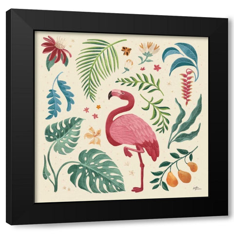 Jungle Love VI Cream Black Modern Wood Framed Art Print with Double Matting by Penner, Janelle