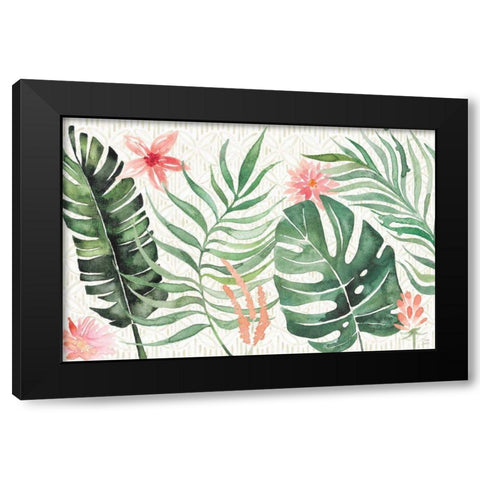 Paradise Petals I Black Modern Wood Framed Art Print with Double Matting by June, Dina