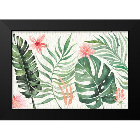 Paradise Petals I Black Modern Wood Framed Art Print by June, Dina