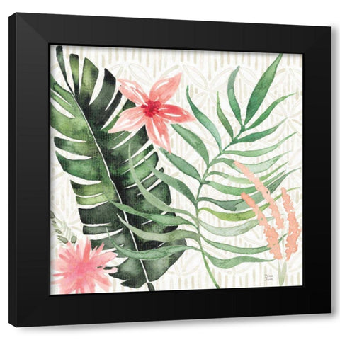 Paradise Petals II Black Modern Wood Framed Art Print with Double Matting by June, Dina