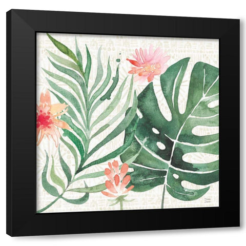 Paradise Petals III Black Modern Wood Framed Art Print with Double Matting by June, Dina